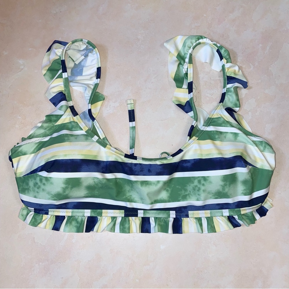 Aerie Tie Dye Stripe Swim Bikini Top